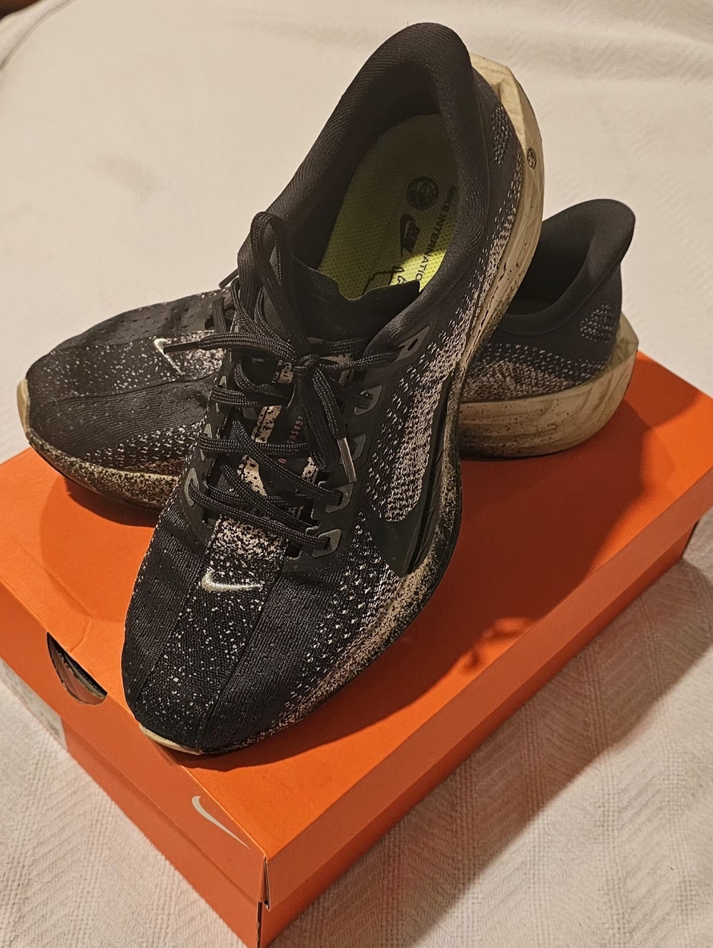 Men's Nike Pegasus Plus ZoomX Running Shoes in Black and Cream